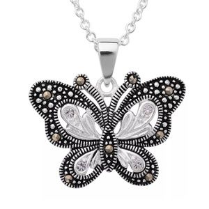 🎉Host Pick🎉 NWT! Sweet Marcasite Cubic Zirconia Butterfly Penda…